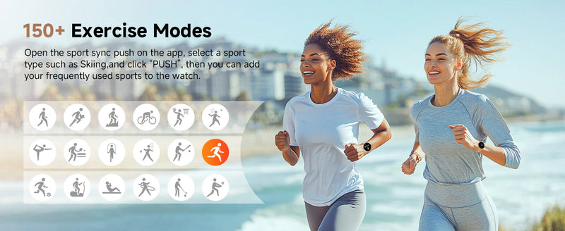 **Relógio Inteligente Feminino 2025 com Tela AMOLED HD de 1,43", IP68 à Prova d'Água, Monitor de Frequência Cardíaca, Esportivo Fitness, Compatível com Android.**