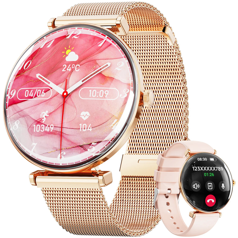**Relógio Inteligente Feminino 2025 com Tela AMOLED HD de 1,43", IP68 à Prova d'Água, Monitor de Frequência Cardíaca, Esportivo Fitness, Compatível com Android.**