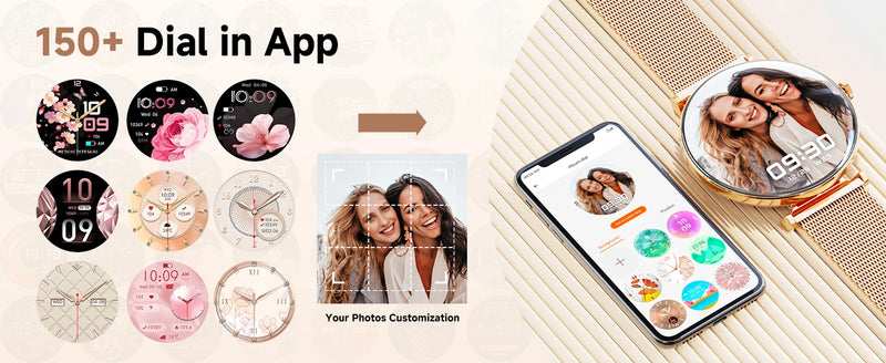 **Relógio Inteligente Feminino 2025 com Tela AMOLED HD de 1,43", IP68 à Prova d'Água, Monitor de Frequência Cardíaca, Esportivo Fitness, Compatível com Android.**