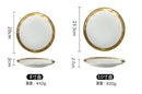 European Style Gold Side Black Plate Retro  Matte Steak Dish Dessert Tray Kitchen Dinner Plates Ceramic Dishes Bowls 1pcs