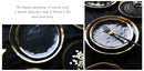 European Style Gold Side Black Plate Retro  Matte Steak Dish Dessert Tray Kitchen Dinner Plates Ceramic Dishes Bowls 1pcs