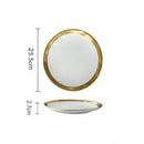 European Style Gold Side Black Plate Retro  Matte Steak Dish Dessert Tray Kitchen Dinner Plates Ceramic Dishes Bowls 1pcs