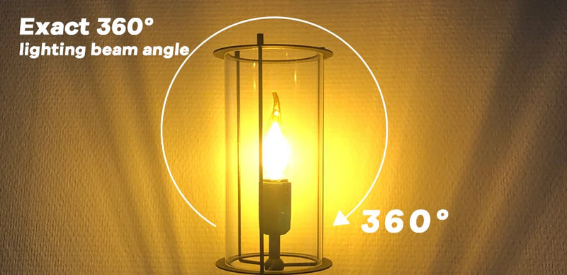 Grensk 4W Dimmable LED Filament Candle Light Bulb 2700K E14 Candelabra Base Flame Shape Bent Tip 25W Incandescent Equivalent C35