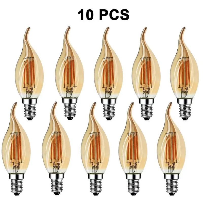 Grensk 4W Dimmable LED Filament Candle Light Bulb 2700K E14 Candelabra Base Flame Shape Bent Tip 25W Incandescent Equivalent C35