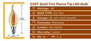Grensk 4W Dimmable LED Filament Candle Light Bulb 2700K E14 Candelabra Base Flame Shape Bent Tip 25W Incandescent Equivalent C35