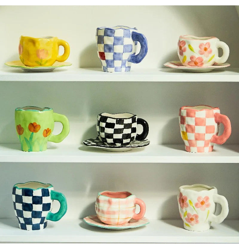 Caneca de Cerâmica Estilo Coreano – Elegância e Delicadeza no Seu Dia a Dia