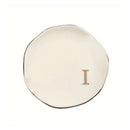 Initials Ring Dish Jewery Tray with Personalized A-Z Monogrammed Gifts Wedding Engagement for Women Friends sister,Ceramic White