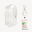 For Labubu v1 v2 / Liila cat Protective Bag Thick Silicone Case PVC Transparent Doll Dustproof Box with Keychain and balls
