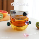 INS Colorful Glass Dessert Bowl Large Capacity Ice Cream Fruits Pudding Bowl Decorative Soup Salad Cake Bowl Party Bar Tableware