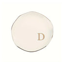 Initials Ring Dish Jewery Tray with Personalized A-Z Monogrammed Gifts Wedding Engagement for Women Friends sister,Ceramic White