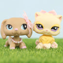 Mini 2pcs Lot Pet Shop Dogs and Cats Collectable With Accessories Best Gift For Kids Toy