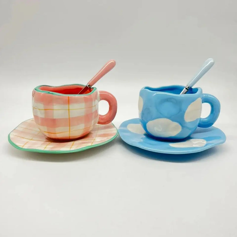 Caneca de Cerâmica Estilo Coreano – Elegância e Delicadeza no Seu Dia a Dia