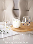 Colorful Stones Dots Glass Cup High Borosilicate Glass Transparent Drink Water Cup  Milk Coffee  Juice  Glass