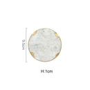 European Natural Marble Golden Stroke Cake Trays Decorative Modern Jewelry Cosmetic Storage Tray Dessert Plate Coffee Coaster
