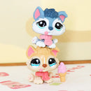 Mini 2pcs Lot Pet Shop Dogs and Cats Collectable With Accessories Best Gift For Kids Toy