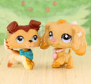 Mini 2pcs Lot Pet Shop Dogs and Cats Collectable With Accessories Best Gift For Kids Toy