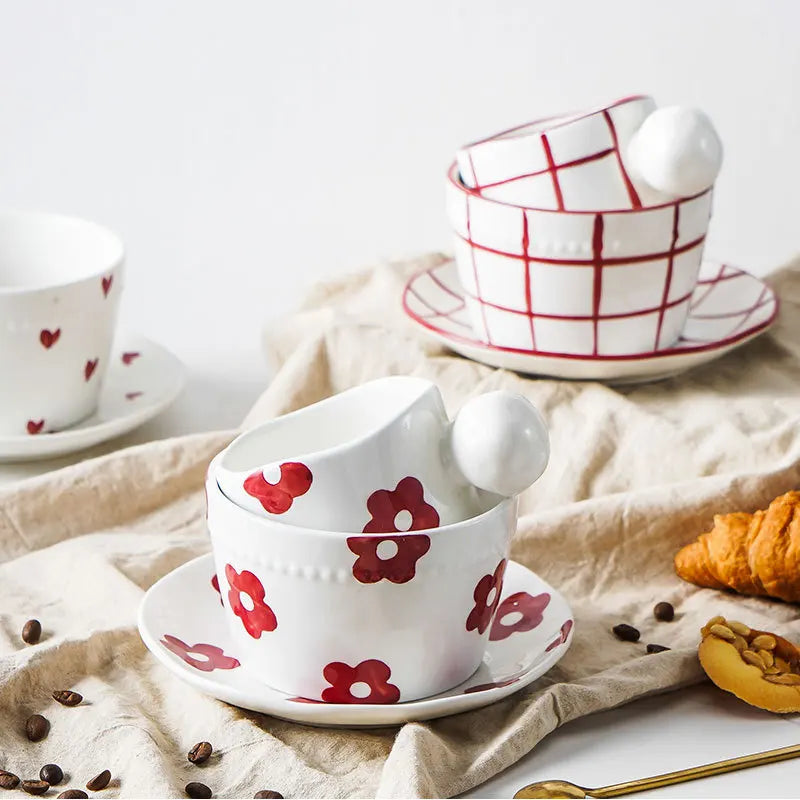 250ML  Korean Style Coffee Cup Tea Cup Creative Mug Ceramic Milk Cups Porcelain Coffee Cups Wholesale Ceramic Cups Birthday Gift