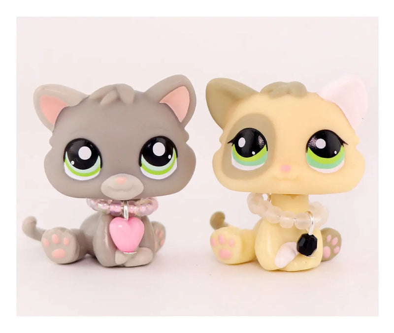 Mini 2pcs Lot Pet Shop Dogs and Cats Collectable With Accessories Best Gift For Kids Toy