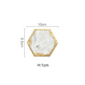 European Natural Marble Golden Stroke Cake Trays Decorative Modern Jewelry Cosmetic Storage Tray Dessert Plate Coffee Coaster