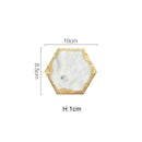 European Natural Marble Golden Stroke Cake Trays Decorative Modern Jewelry Cosmetic Storage Tray Dessert Plate Coffee Coaster