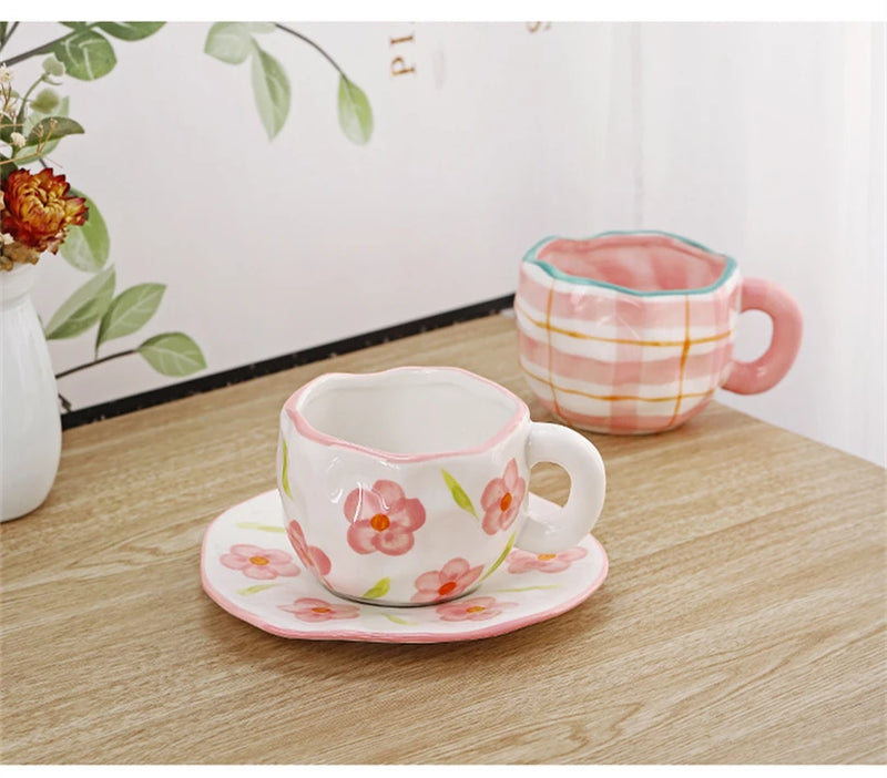 Caneca de Cerâmica Estilo Coreano – Elegância e Delicadeza no Seu Dia a Dia