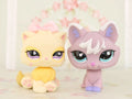 Mini 2pcs Lot Pet Shop Dogs and Cats Collectable With Accessories Best Gift For Kids Toy