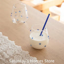 Colorful Stones Dots Glass Cup High Borosilicate Glass Transparent Drink Water Cup  Milk Coffee  Juice  Glass