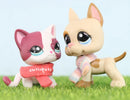 Mini 2pcs Lot Pet Shop Dogs and Cats Collectable With Accessories Best Gift For Kids Toy
