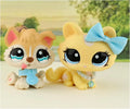 Mini 2pcs Lot Pet Shop Dogs and Cats Collectable With Accessories Best Gift For Kids Toy