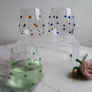 Colorful Stones Dots Glass Cup High Borosilicate Glass Transparent Drink Water Cup  Milk Coffee  Juice  Glass
