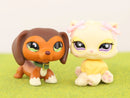 Mini 2pcs Lot Pet Shop Dogs and Cats Collectable With Accessories Best Gift For Kids Toy