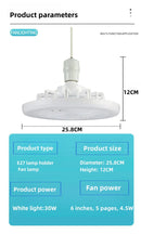 O Rotatable 3-in-1 Ceiling Fan é um ventilador de teto multifuncional que combina iluminação e controle remoto. Ele usa uma base de lâmpada E27, o que significa que pode ser instalado como uma lâmpada comum.