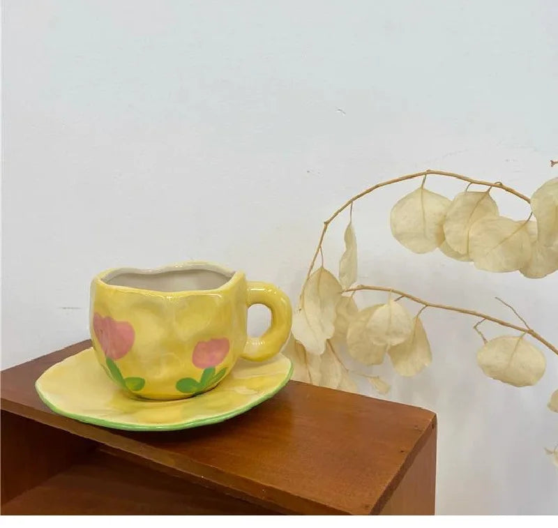 Caneca de Cerâmica Estilo Coreano – Elegância e Delicadeza no Seu Dia a Dia