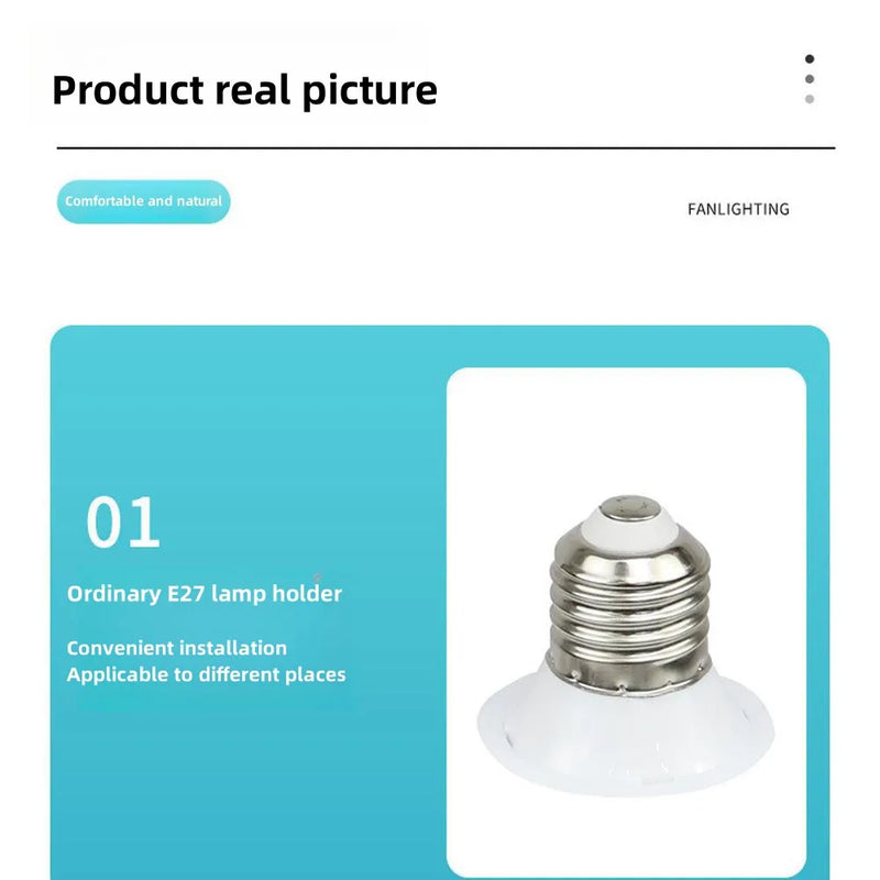 O Rotatable 3-in-1 Ceiling Fan é um ventilador de teto multifuncional que combina iluminação e controle remoto. Ele usa uma base de lâmpada E27, o que significa que pode ser instalado como uma lâmpada comum.