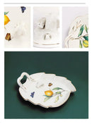 Assiette Questeak en céramique à motif de citron européen, bol, fruits, bonbons, Dim Sum, cuisine occidentale, plats