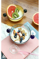 INS Colorful Glass Dessert Bowl Large Capacity Ice Cream Fruits Pudding Bowl Decorative Soup Salad Cake Bowl Party Bar Tableware