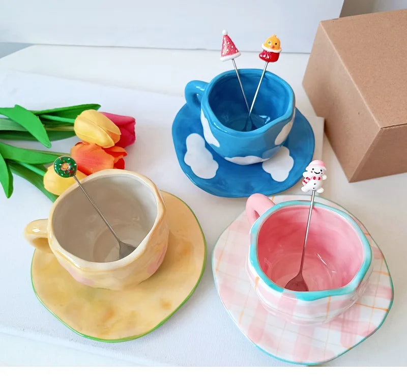 Caneca de Cerâmica Estilo Coreano – Elegância e Delicadeza no Seu Dia a Dia