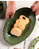 French Baroque Relief Ceramic Plates and Bowls Palace Style Vintage Home Dinner Plates Noodle Bowl Hotel Tableware Kitchen Items