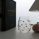 Colorful Stones Dots Glass Cup High Borosilicate Glass Transparent Drink Water Cup  Milk Coffee  Juice  Glass