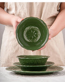 French Baroque Relief Ceramic Plates and Bowls Palace Style Vintage Home Dinner Plates Noodle Bowl Hotel Tableware Kitchen Items