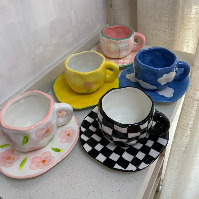 Caneca de Cerâmica Estilo Coreano – Elegância e Delicadeza no Seu Dia a Dia