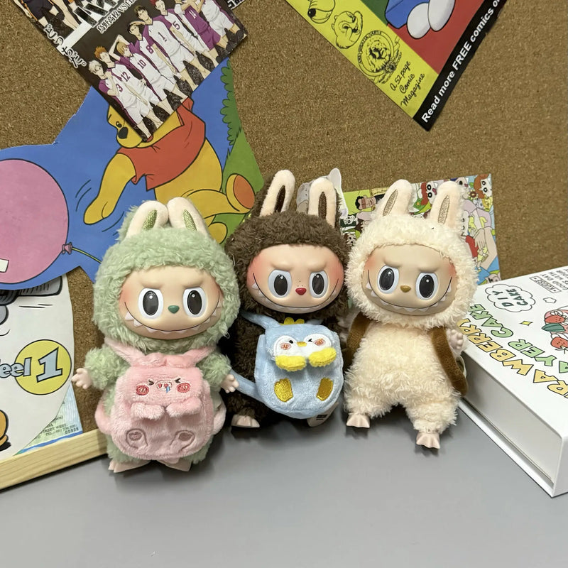 Animal Style 17Cm Labubu Backpack Hand-made Clothes Matching Doll Backpack Multiple Styles Replacement Doll Clothing Accessories