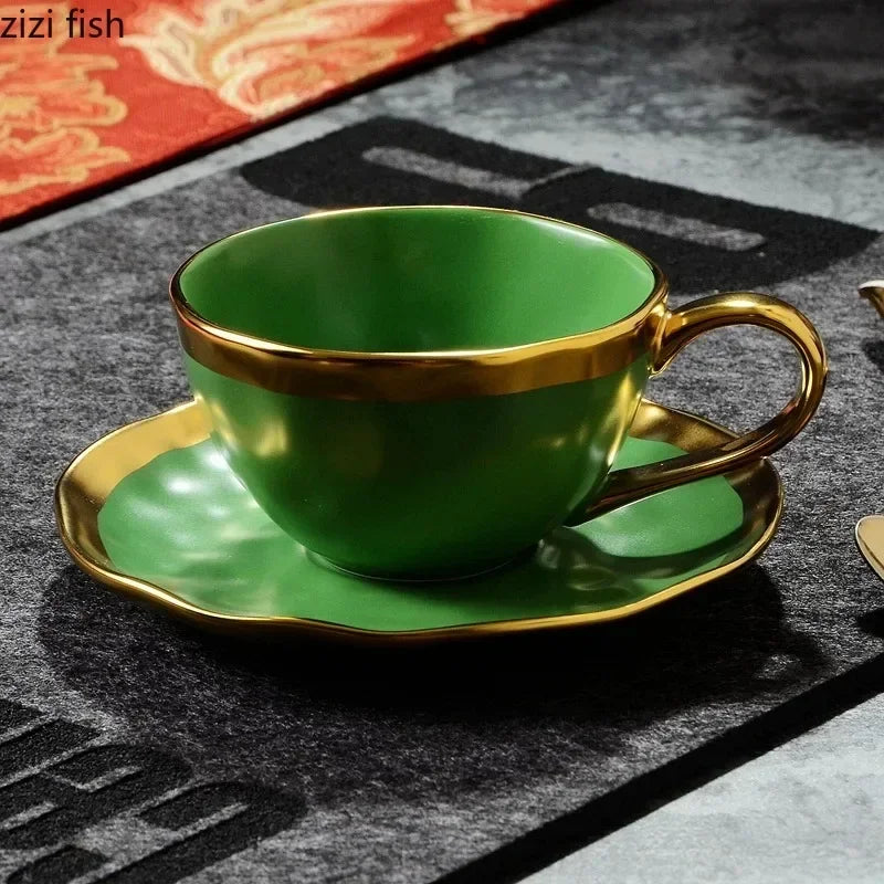 Phnom Penh Ceramic Coffee Cup and Saucer Set Afternoon Tea Cups Breakfast Cups Couple's Water Glasses Milk Tea Cup Milk Mug