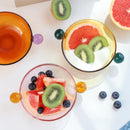 INS Colorful Glass Dessert Bowl Large Capacity Ice Cream Fruits Pudding Bowl Decorative Soup Salad Cake Bowl Party Bar Tableware