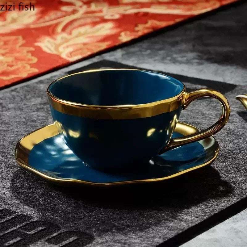 Phnom Penh Ceramic Coffee Cup and Saucer Set Afternoon Tea Cups Breakfast Cups Couple's Water Glasses Milk Tea Cup Milk Mug
