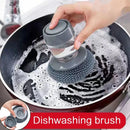 1pc Portable Kitchen Soap Dispensing Dishwashing Tool Brush Easy Use Scrubber Wash Clean Tool Kitchen Cleaning Tool