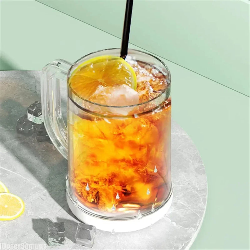 Double Layer Creativity Freezing Beer Mug Sandwich Liquid Refrigerator Frozen Cup Cold Drink Chilled Cups Kitchen Bar Drinkware