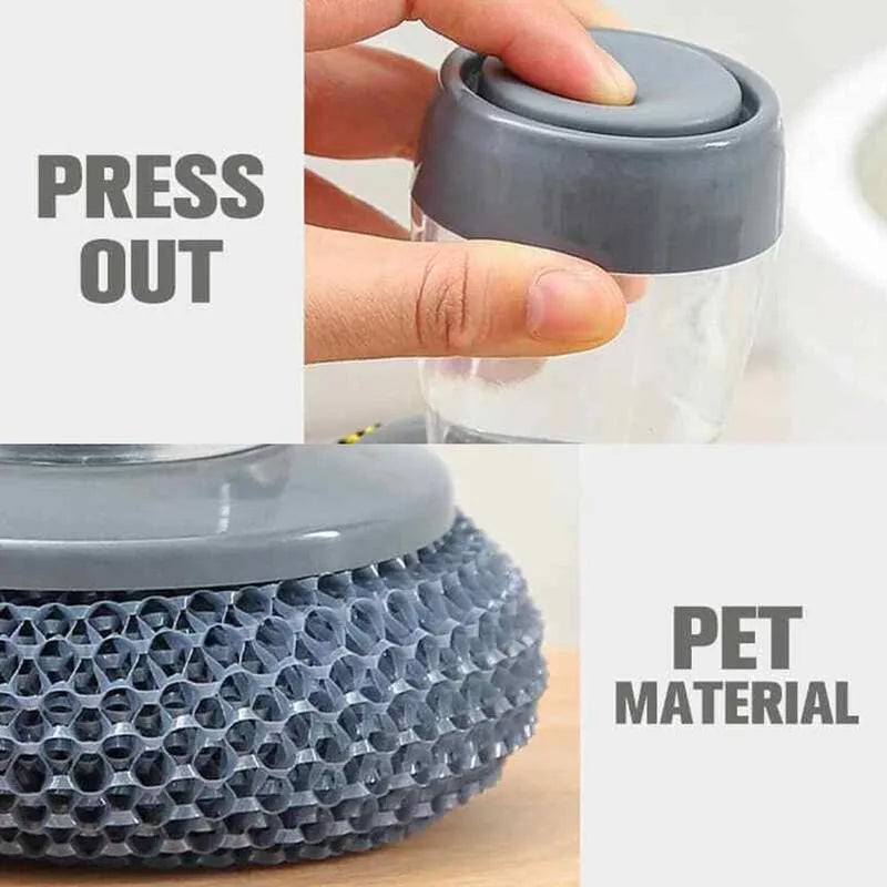1pc Portable Kitchen Soap Dispensing Dishwashing Tool Brush Easy Use Scrubber Wash Clean Tool Kitchen Cleaning Tool