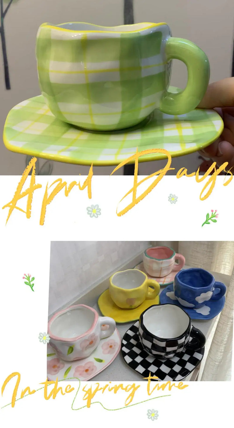 Caneca de Cerâmica Estilo Coreano – Elegância e Delicadeza no Seu Dia a Dia