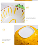 Creative Ceramic Bowl Hand-painted Fruit Modeling Cute Rice Bowl Fruit Salad Plate Pineapple Strawberry Lemon Ceramic tableware